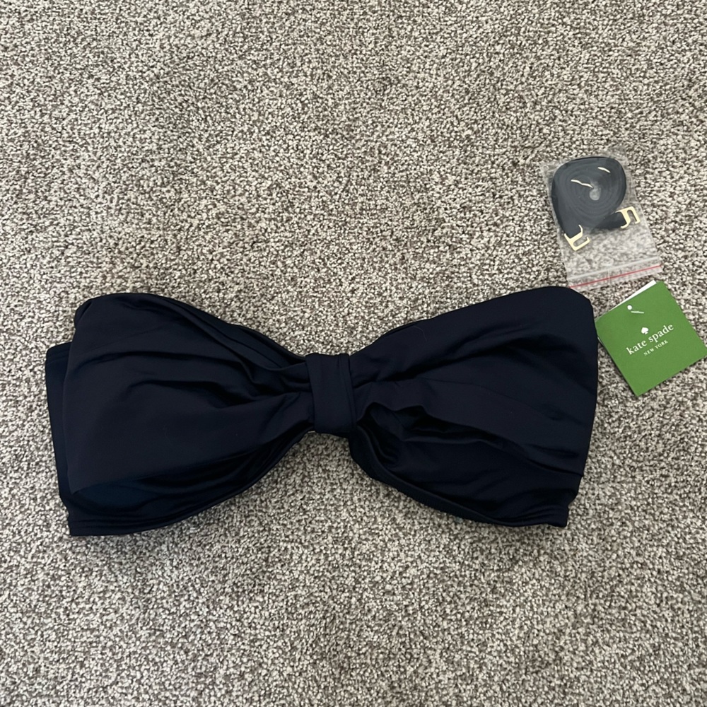 NWT Navy Kate Spade Bow Bikini Top